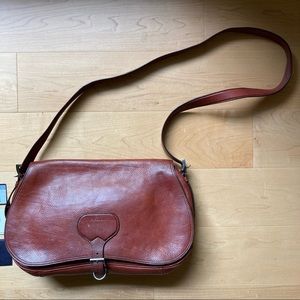 Prada brown deep cognac leather saddle crossbody bag Trafolla